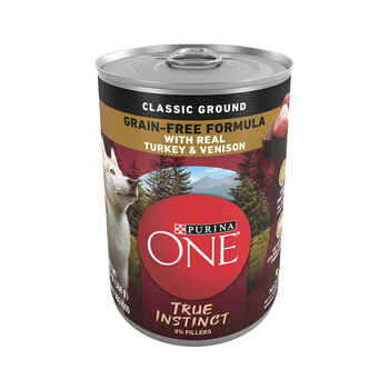 Purina ONE True Instinct Classic Ground Grain-Free Formula SmartBlend With Real Turkey & Venison Wet Dog Food 13 oz Can -Case of 12 product detail number 1.0