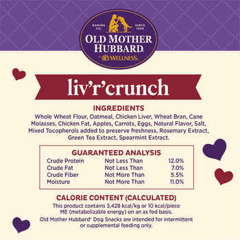 Old Mother Hubbard Classic Liv'r Crunch Natural Oven-Baked Biscuits Dog Treats 20 oz Bag