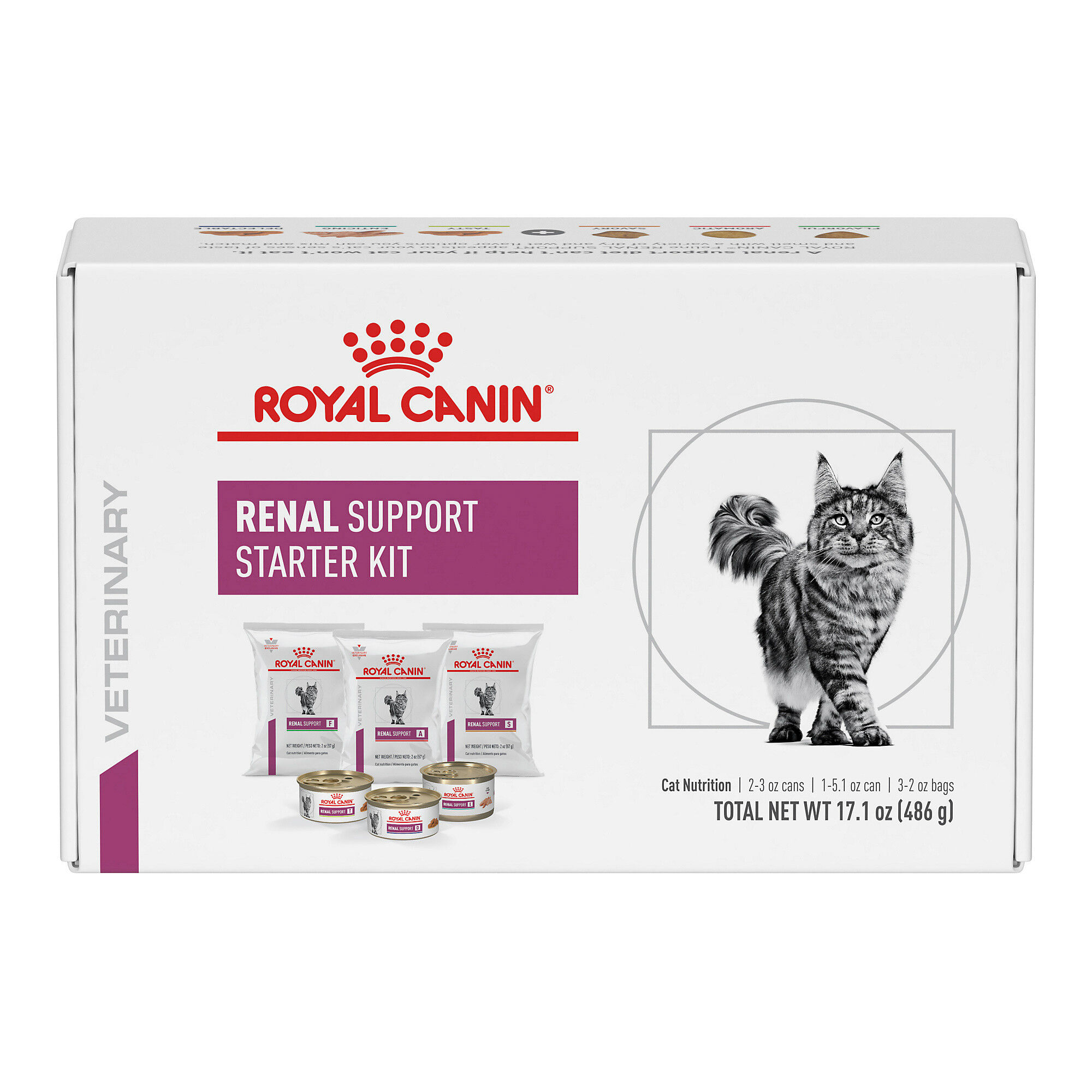 Royal Canin Veterinary Diet Feline Renal Support Cat Food Starter Kit 3 Dry 3 Wet Foods 1800PetMeds