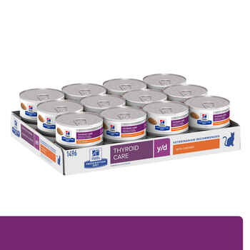 Hill's Prescription Diet y/d Thyroid Care with Chicken Wet Cat Food - 5.5 oz Cans - Case of 24