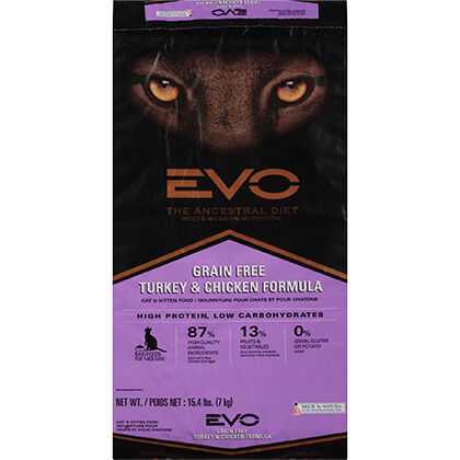 Evo turkey and shop chicken cat food