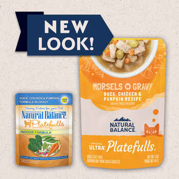 Natural Balance® Original Ultra™ Platefulls® Indoor Duck, Chicken, & Pumpkin Recipe in Gravy Wet Cat Food 3 oz, 24 ct