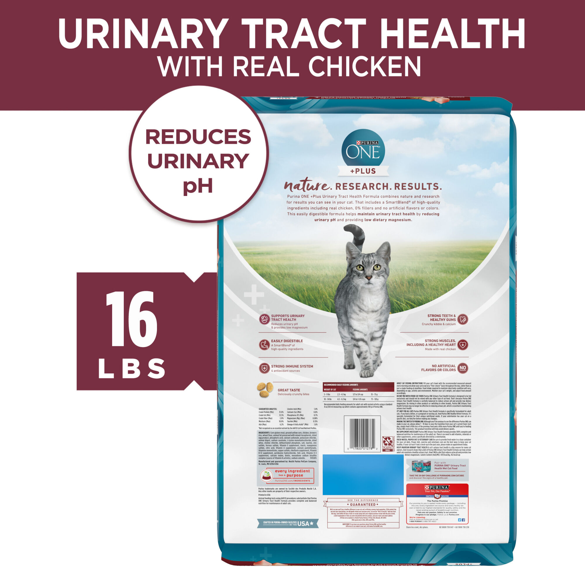 Purina ONE Plus Urinary Tract Health High Protein Chicken Dry Cat