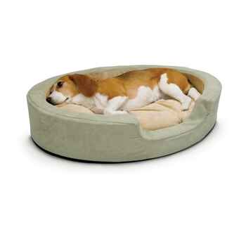 K&H Thermo Snuggly Sleeper Oval Pet Bed Medium Sage 26" x 20" x 5" product detail number 1.0