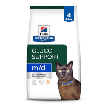 Hill's Prescription Diet m/d GlucoSupport Chicken Flavor Dry Cat Food - 4 lb Bag product detail number 1.0