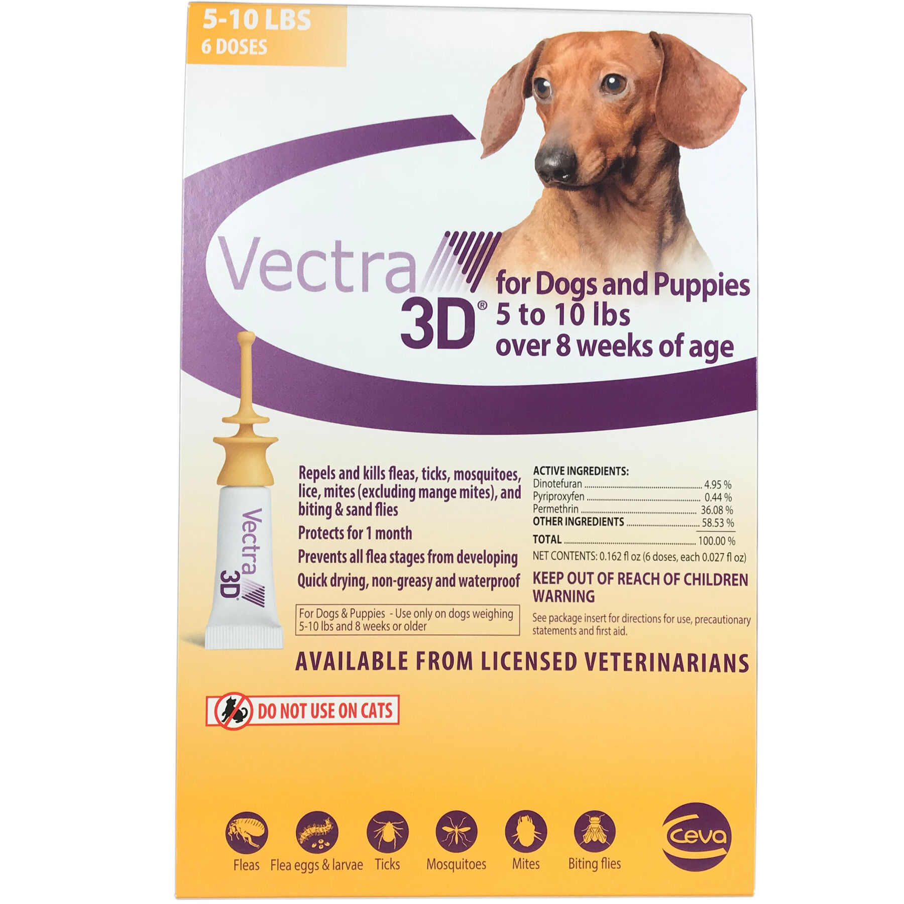 Vectra 3d for 2025 dogs 5 10 lbs