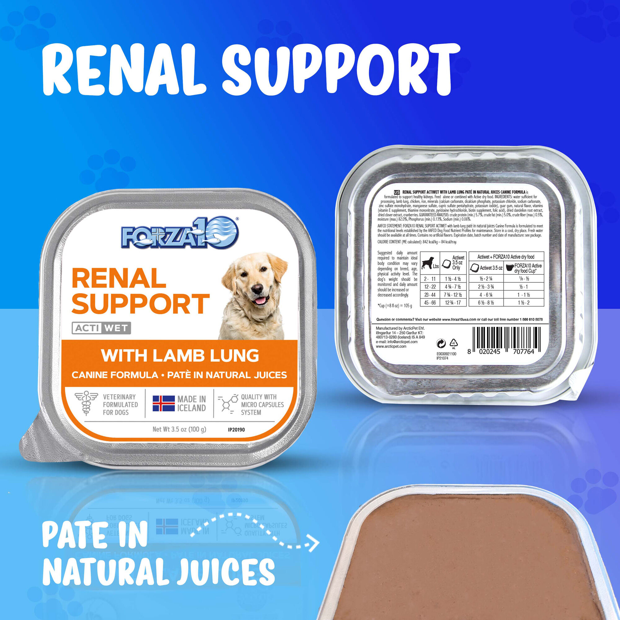 Forza10 Nutraceutic ActiWet Renal Support Lamb Recipe Wet Dog Food