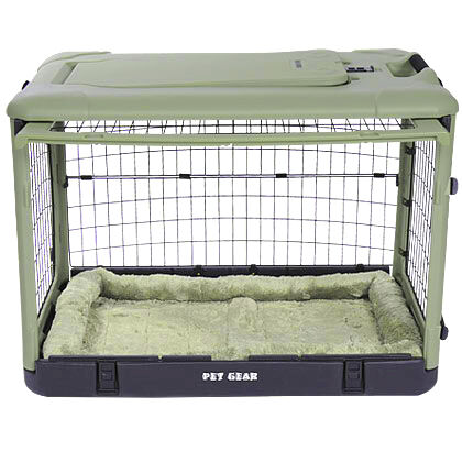 super dog crate with cozy bed