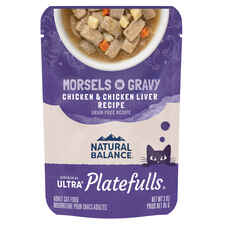 Natural Balance® Original Ultra™ Platefulls® Indoor Chicken & Chicken Liver Recipe in Gravy Wet Cat Food 24 3oz pouches-product-tile