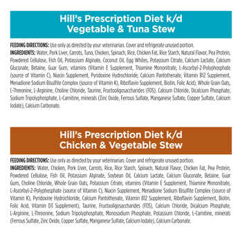 Hill's Prescription Diet k/d Kidney Care Chicken and Vegetable Stew Variety Pack Wet Cat Food - 2.9 oz Cans - Case of 24