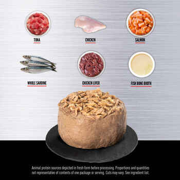 ORIJEN Tuna, Salmon + Beef Entrée in Bone Broth Wet Cat Food 5.5 oz Can - Case of 12