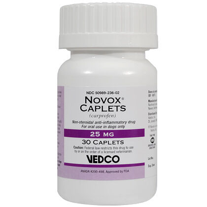 Novox Carprofen Generic to Rimadyl 25 mg Caplets 30 ct 1800PetMeds