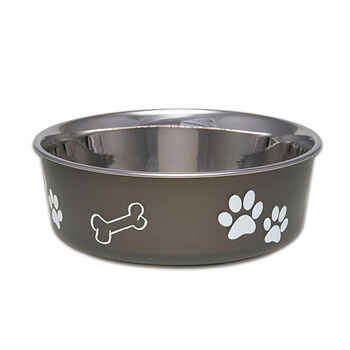 Loving Pets Bella Bowl Non-Slip Stainless Steel Pet Bowl - Espresso - Small 15 oz product detail number 1.0