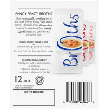 Fancy Feast Classic Broths Wet Cat Food Complement Variety Pack 1.4 oz. Pouches - Case of 12