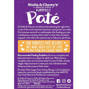 Stella & Chewy's Purrfect Pate Cage-Free Turkey Recipe Wet Cat Food 5.5 oz - Case of 12