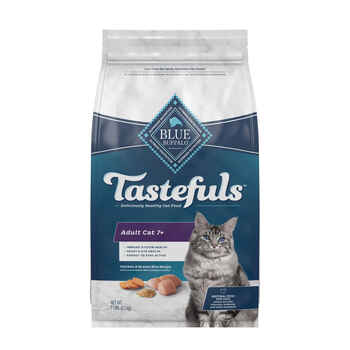 Blue Buffalo BLUE Tastefuls Adult Cat 7+ Chicken and Brown Rice Recipe Dry Cat Food 7 lb Bag product detail number 1.0