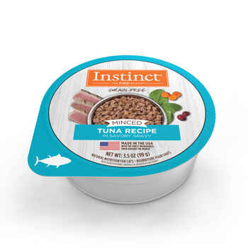 Instinct Raw Adult Grain Free Minced Recipe with Real Tuna Natural Cat Food 3.5 oz Cups - Case of 12