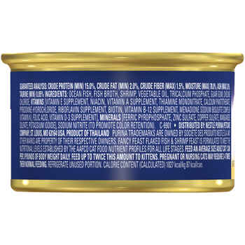 Fancy Feast Flaked Fish & Shrimp Feast Wet Cat Food 3 oz. Cans - Case of 24