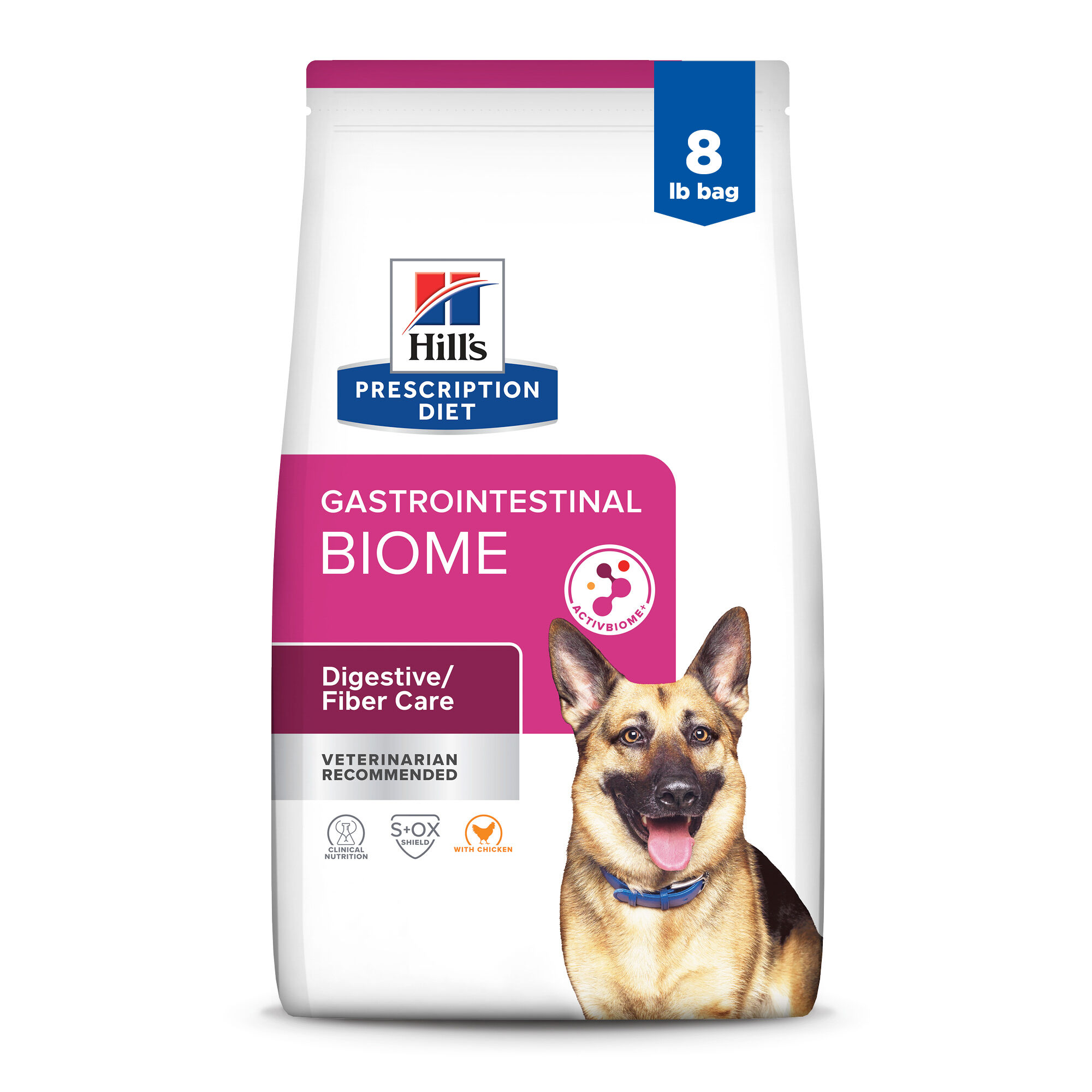 Hill s Prescription Diet Gastrointestinal Biome Digestive Fiber Care with Chicken Dry Dog Food 8 lb Bag 1800PetMeds