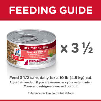 Hill's Science Diet Adult Healthy Cuisine Poached Salmon & Spinach Medley Wet Cat Food - 2.8 oz Cans - Case of 24