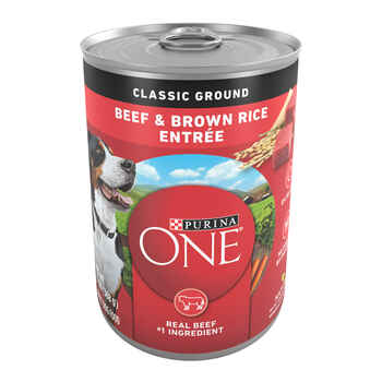 Purina ONE Natural Classic Ground Beef and Brown Rice Entree Wet Dog Food 13 oz. Can - Case of 12 product detail number 1.0