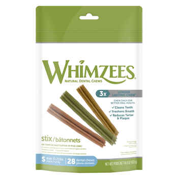 Whimzees® Stix All Natural Daily Dental Treat for Dogs Small 28 Count 14.8 oz Bag product detail number 1.0