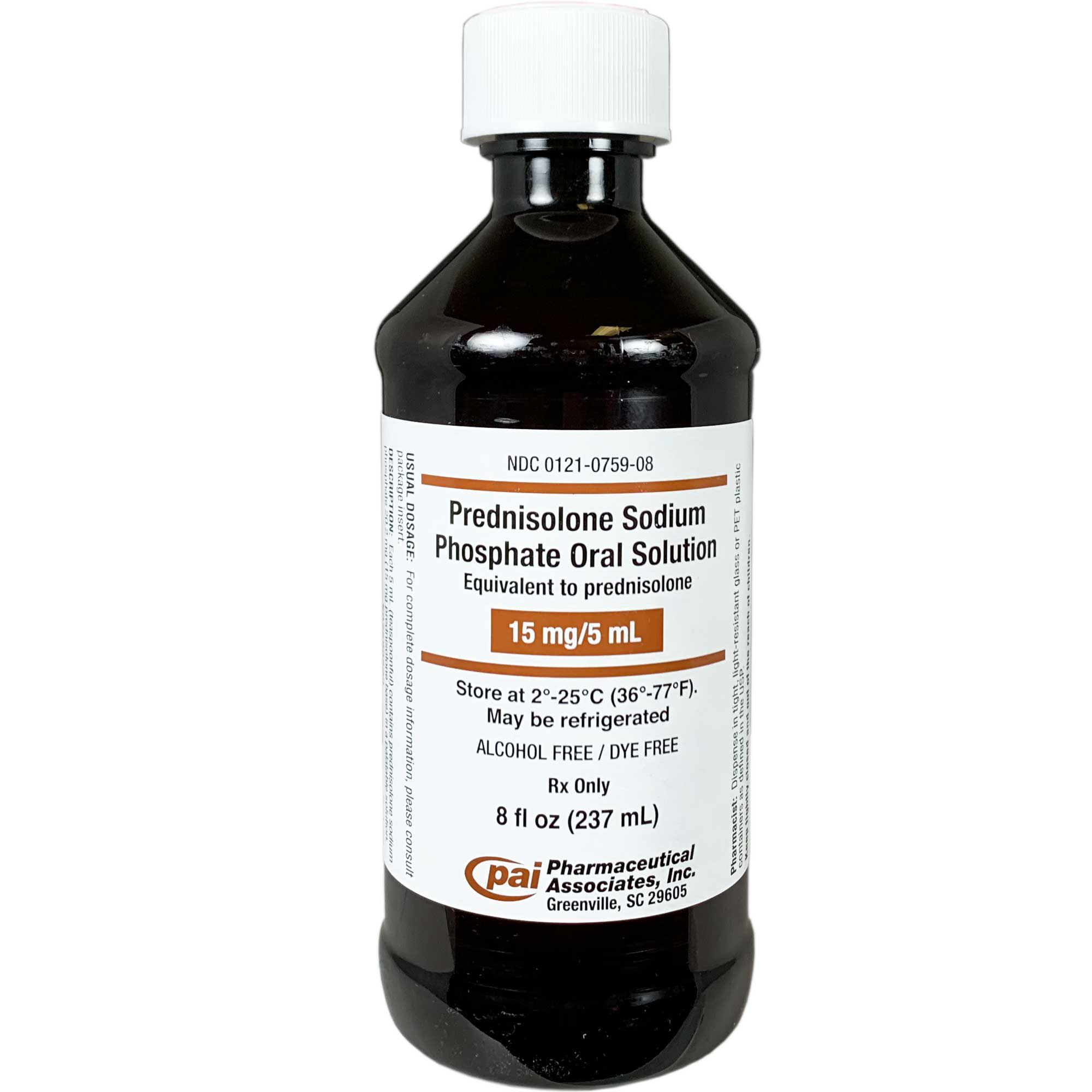 Prednisolone Oral Solution 15 mg 5 ml 237 ml Bottle 1800PetMeds