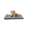 Dog Gone Smart Chenille Sleeper Cushion Dog Bed - Small - 19" x 24" - Grey with Blue Trim