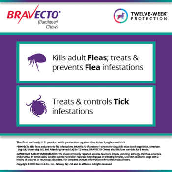 Bravecto Chews for Dogs, 4.4-9.9 lbs, 1 treatment, 112.5 mg Fluralaner