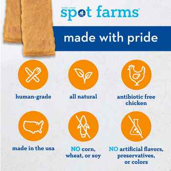 SPOT FARMS® All Natural Human Grade Dog Treats, Chicken Strips with Glucosamine and Chondroitin 12.5 Ounce