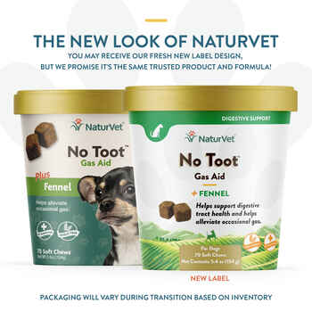 NaturVet No Toot Gas Aid Digestive Supplement Soft Chew for Dogs - 70 ct Soft Chews