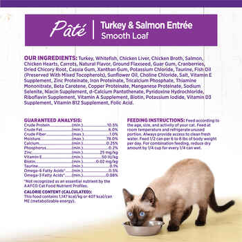 Wellness Complete Health Natural Grain Free Turkey & Salmon Entree Pate Wet Cat Food - 3 oz Cans - Case of 24