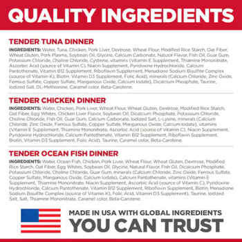 Hill's Science Diet Adult Tender Dinner Variety Pack Tuna, Chicken, & Ocean Fish Wet Cat Food - 2.8 oz Pouches - Pack of 12