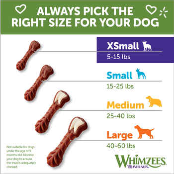 Whimzees by Wellness Brushzees Natural Grain Free Dental Chews for Dogs - Extra Small Breed - 28 count