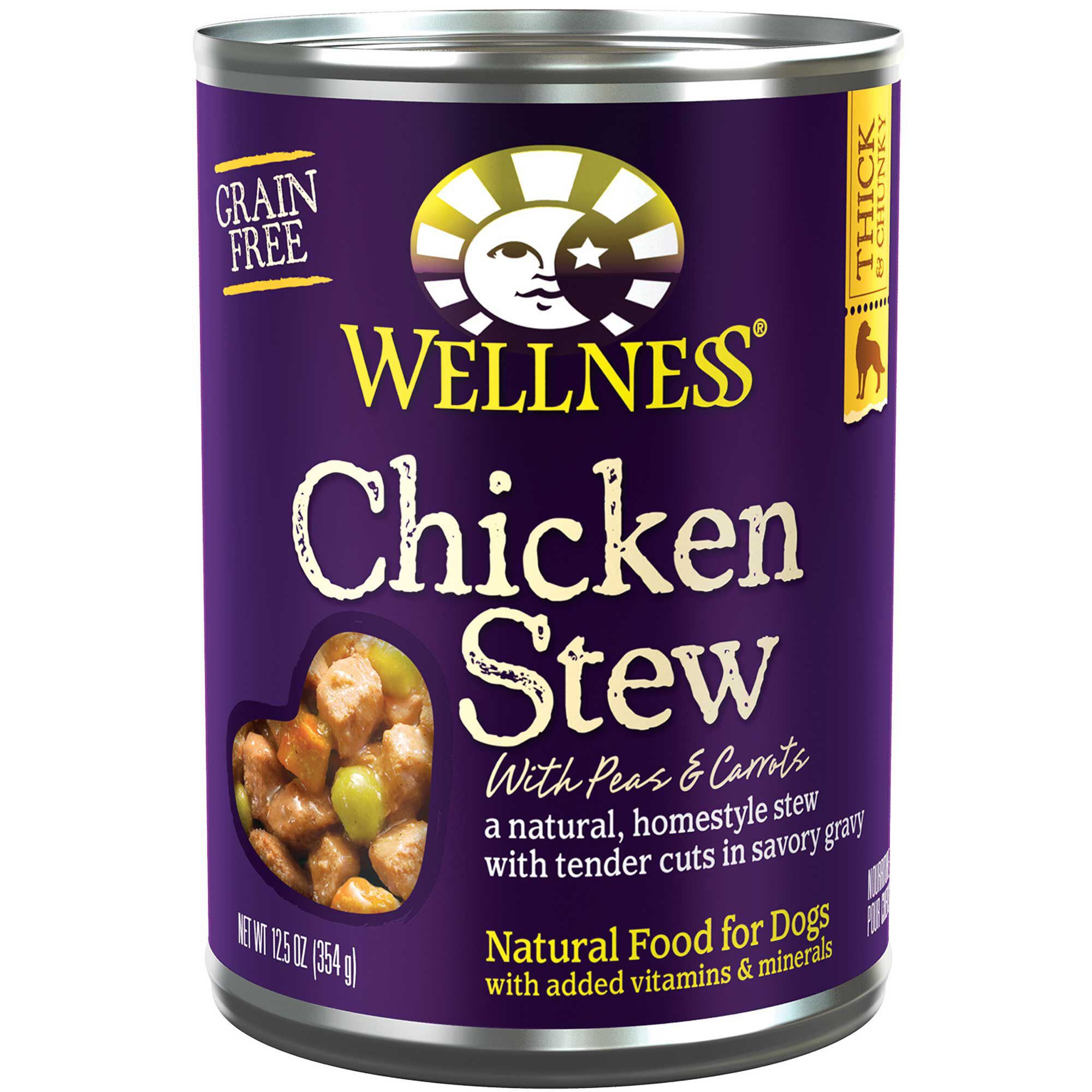 Wellness Stew Canned Dog Food Chicken 12 x 12.5 oz 1800PetMeds