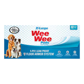 Four Paws Wee-Wee Pads Extra Large White 28" x 34" x 0.1 40 pack product detail number 1.0
