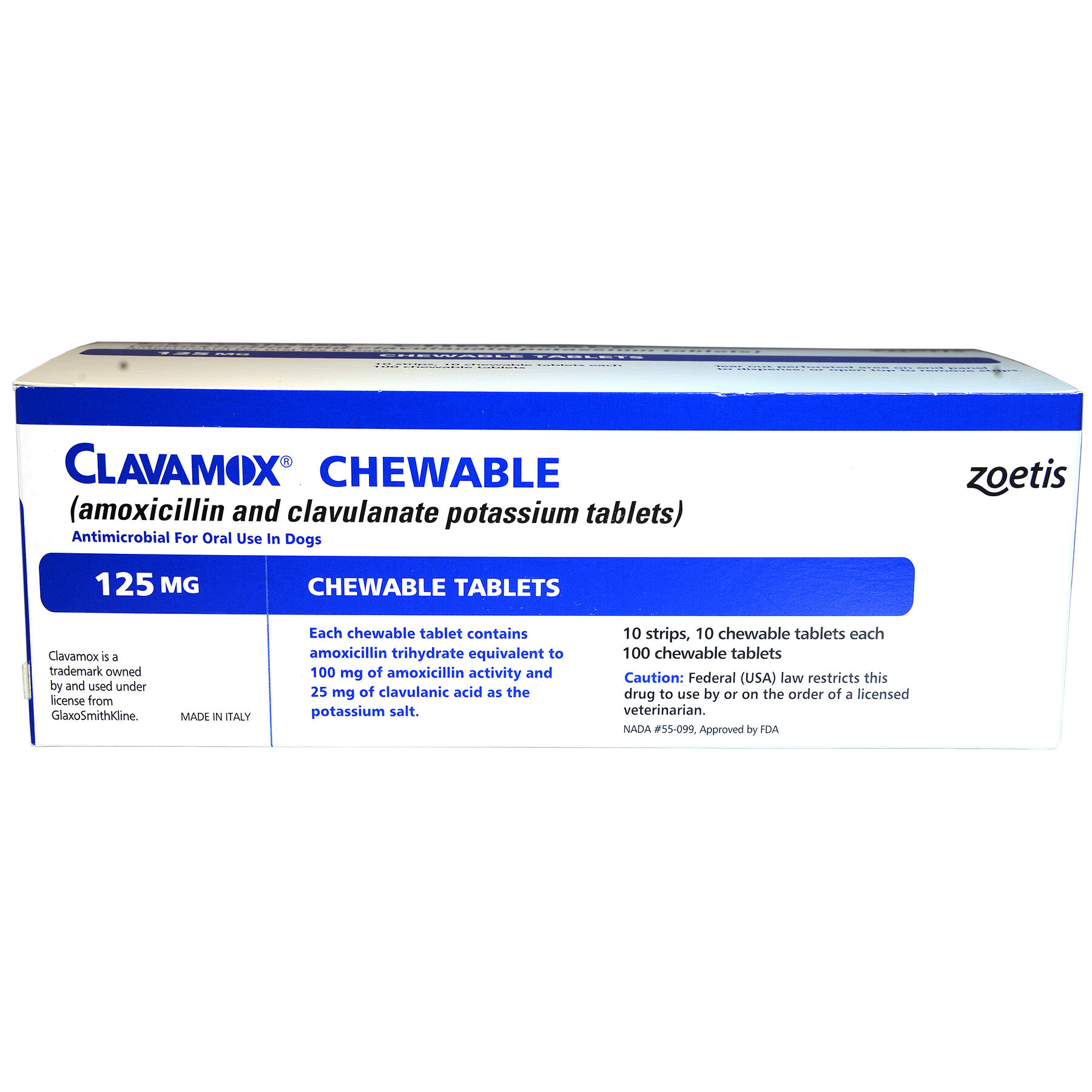 Clavamox 125 mg sold per tablet 1800PetMeds