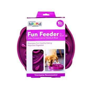 Outward Hound Fun Feeder Slo-Bowl - Purple Flower - Small  8" x 8" x 2" product detail number 1.0