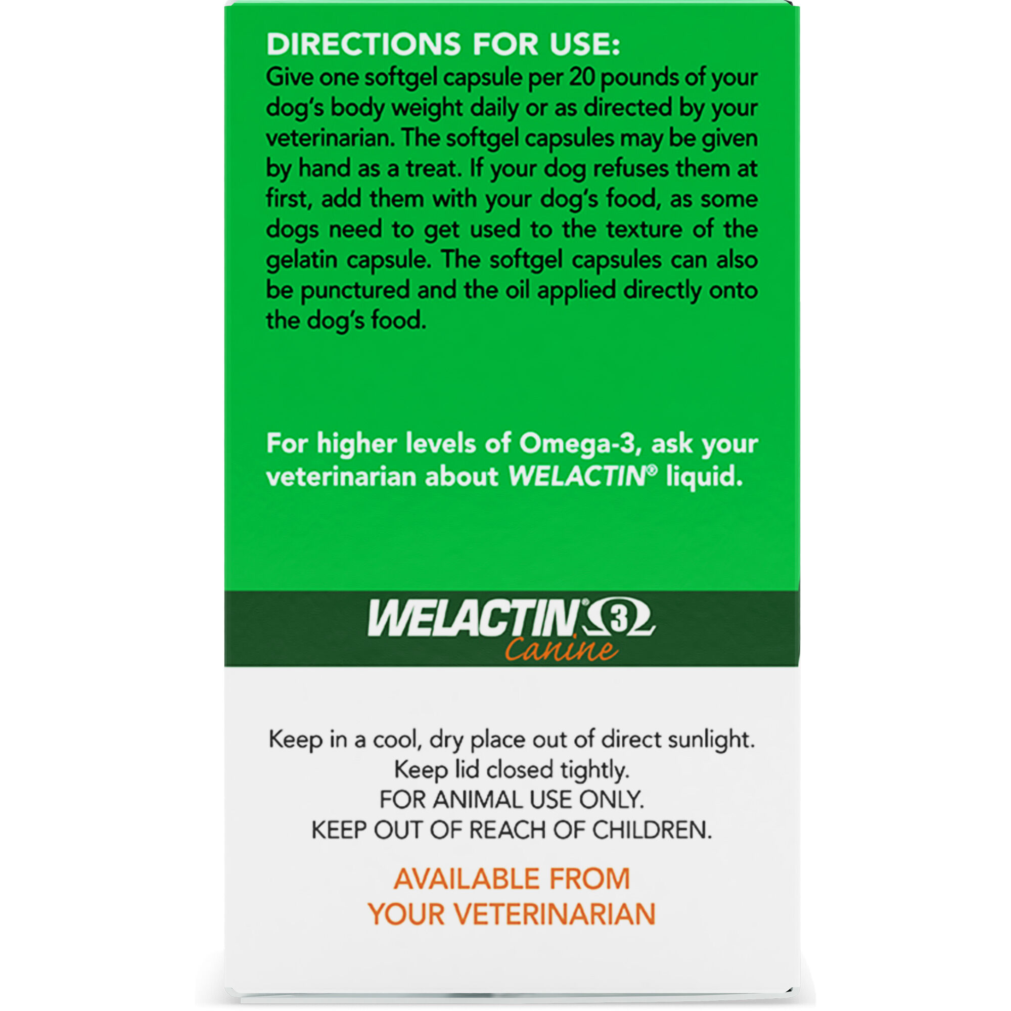 Welactin liquid clearance for dogs