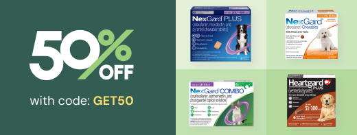 Save 50% on NexGard & Heartgard w/AS